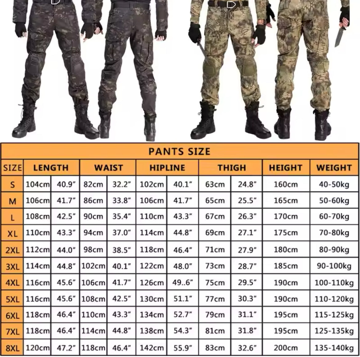 Militär Cargo Hosen