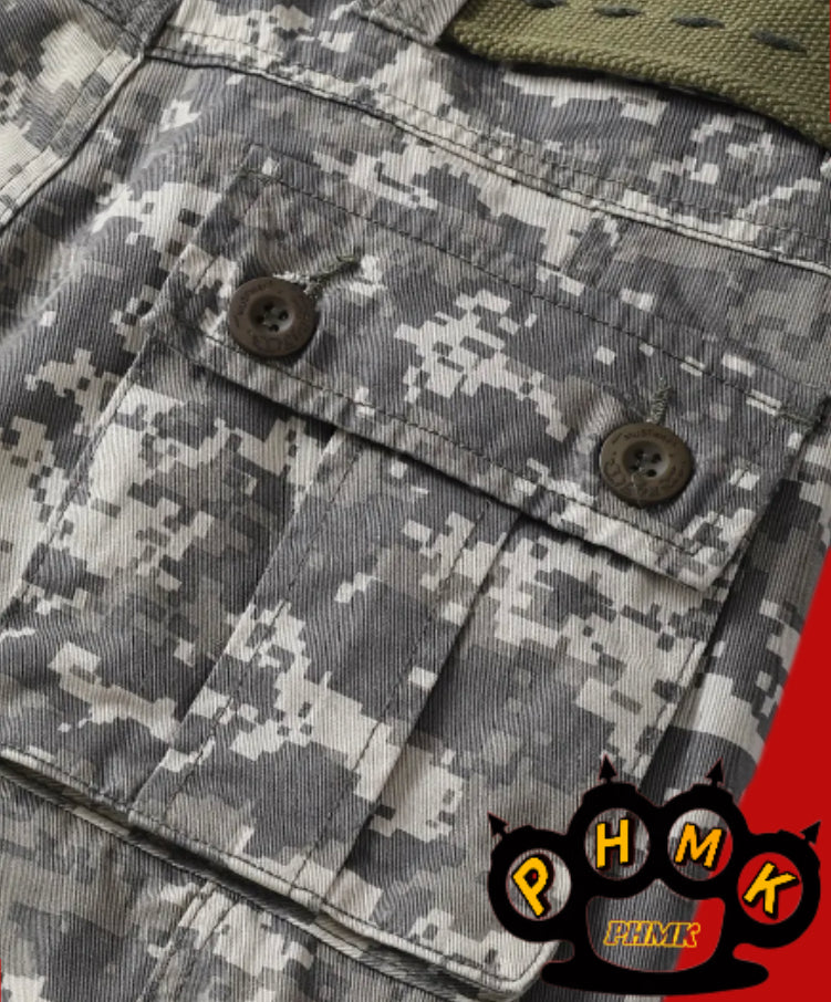 Schwarz weiss Cargo Hose