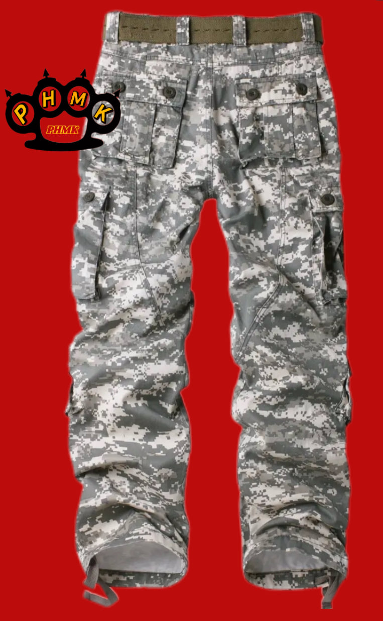 Schwarz weiss Cargo Hose