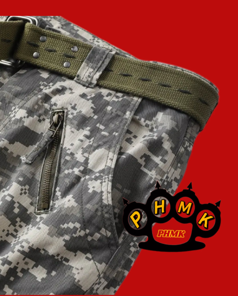 Schwarz weiss Cargo Hose