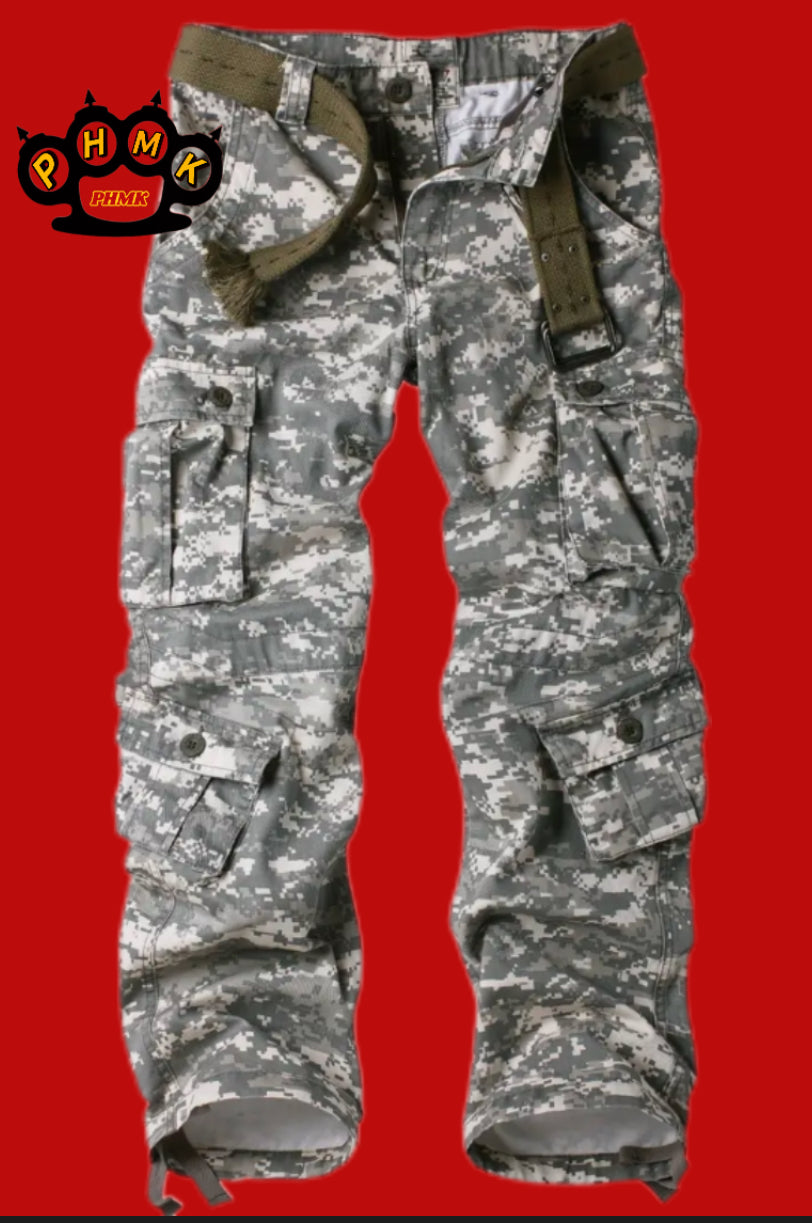 Schwarz weiss Cargo Hose