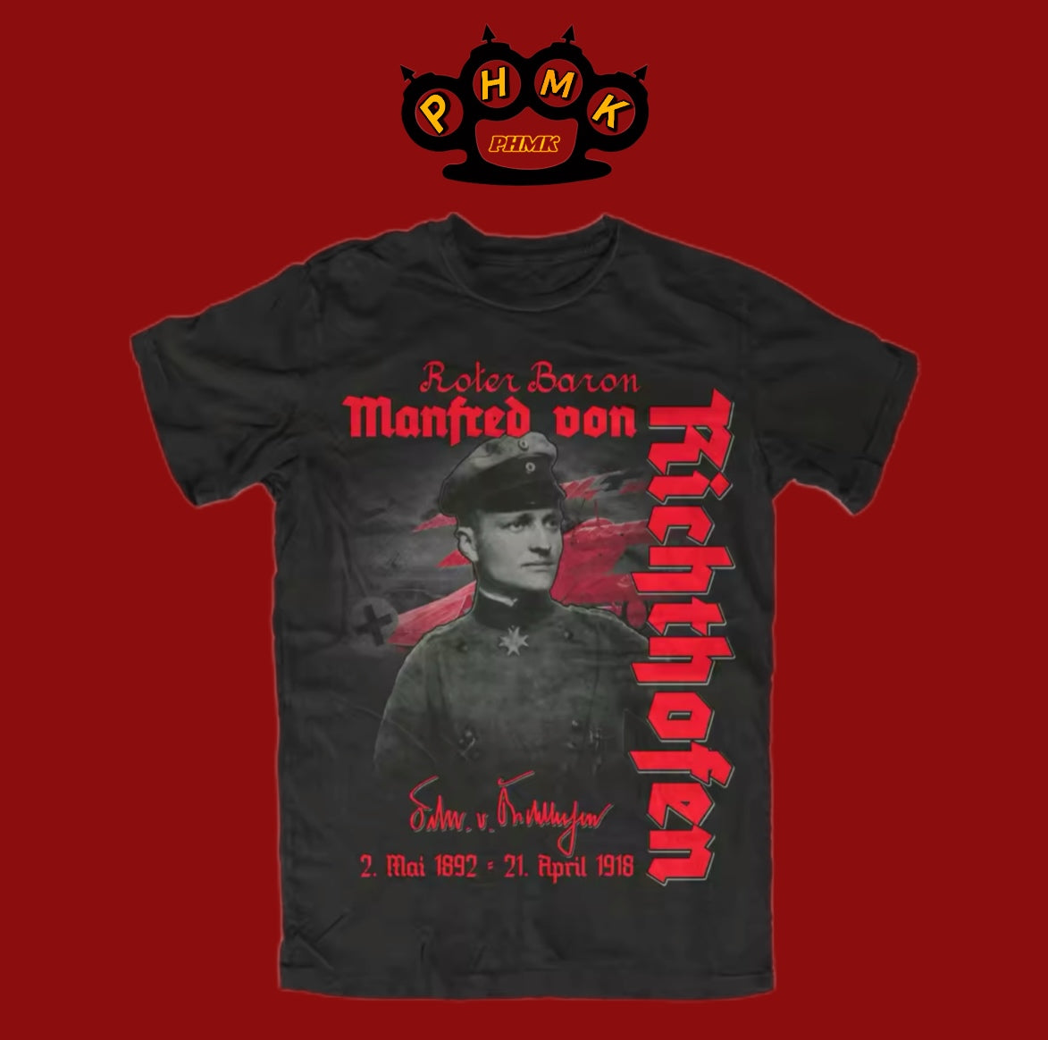 Der rote Baron t-Shirt einseitig bedruckt