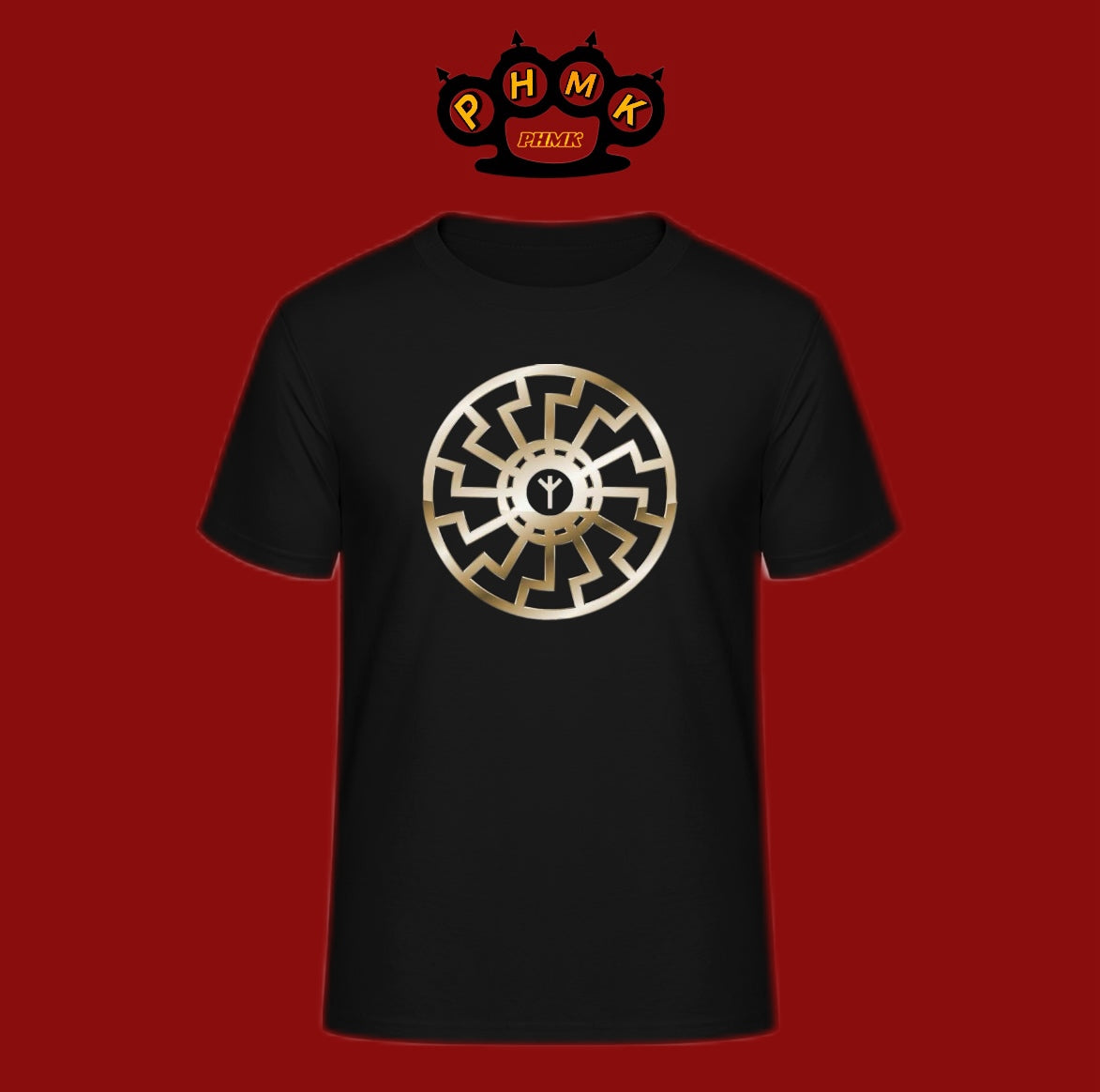 Black sun in golden
