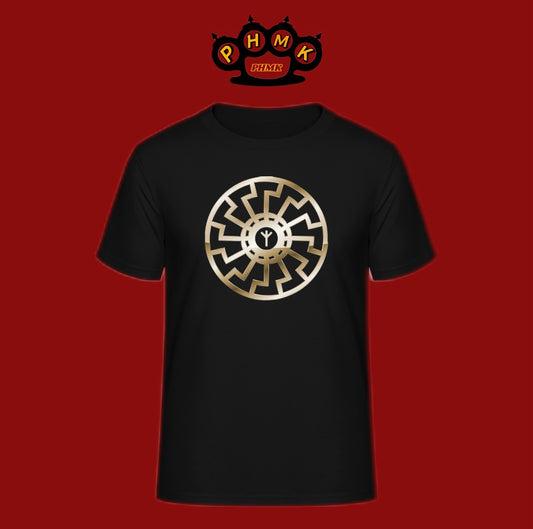 Black sun in golden